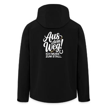 Reiten Aus Dem Weg Zum Stall Pferdemädchen Pferde - Recycelte Männer Softshell-Jacke von Stanley/Stella - Schwarz - Hinten - AI Model Male 185 light (185cm)