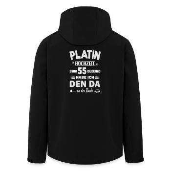 55 Years Relationship Anniversary Wedding Anniversary - Men’s Recycled Softshell Jacket by Stanley/Stella - black - Back - AI Model Male 185 light (185cm)