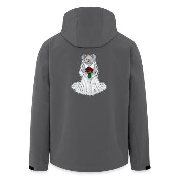 Mariage des roses nupptiales koala - Veste softshell homme en polyester recyclé Stanley/Stella - charbon - Dos - AI Model Male 185 light (185cm)