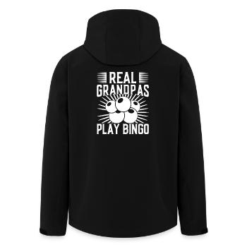 Bingo Player Real Grandpas Play Bingo - Men’s Recycled Softshell Jacket by Stanley/Stella - black - Back - AI Model Male 185 light (185cm)