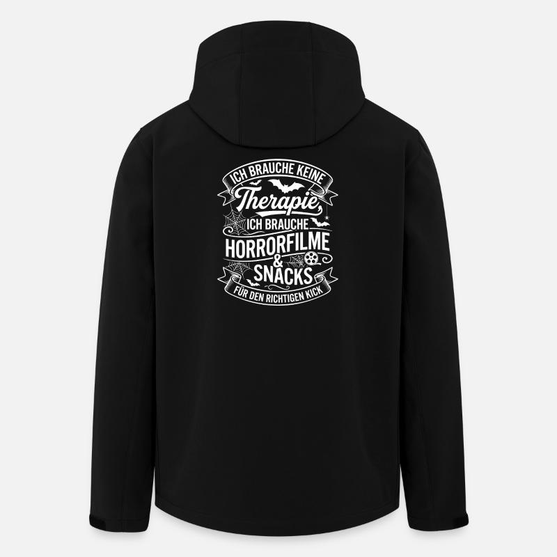 Horrorfilme & Snacks Kick - Recycelte Männer Softshell-Jacke von Stanley/Stella - Schwarz