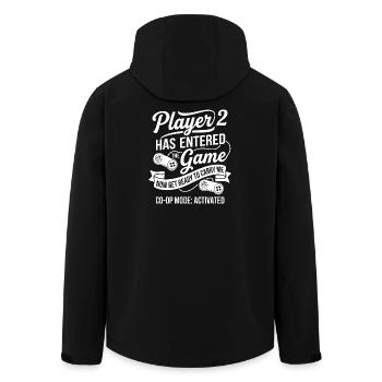 Player 2 has entered the game - Men’s Recycled Softshell Jacket by Stanley/Stella - black - Back - AI Model Male 185 light (185cm)