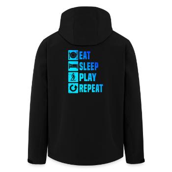Modernes Floorball Artwork - Recycelte Männer Softshell-Jacke von Stanley/Stella - Schwarz - Hinten - AI Model Male 185 light (185cm)