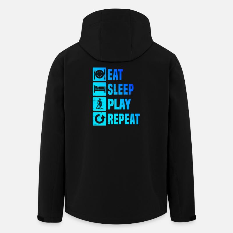 Modernes Floorball Artwork - Recycelte Männer Softshell-Jacke von Stanley/Stella - Schwarz