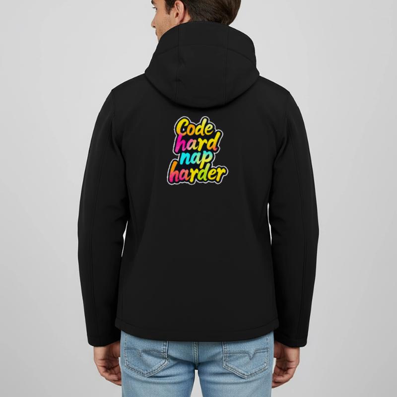 Code Hard Nickerchen Härter Lustiger Programmierer Tee Recycelte Männer Softshell-Jacke von Stanley/Stella