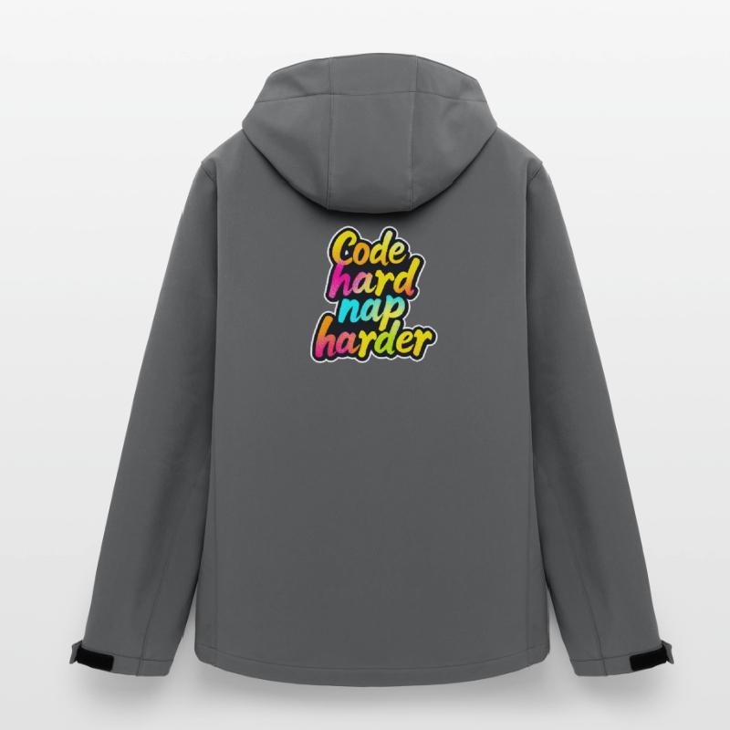 Code Hard Nickerchen Härter Lustiger Programmierer Tee Recycelte Männer Softshell-Jacke von Stanley/Stella