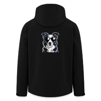 Border Collie - Men’s Recycled Softshell Jacket by Stanley/Stella - black - Back - AI Model Male 185 light (185cm)
