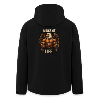 Ailes de la vie – Muscles d’aigle - Veste softshell homme en polyester recyclé Stanley/Stella - noir - Dos - AI Model Male 185 light (185cm)