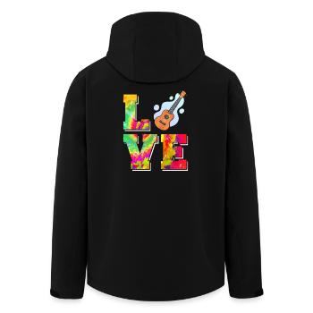 Hawaiian Ukulele Uke Tie Dye Love - Recycelte Männer Softshell-Jacke von Stanley/Stella - Schwarz - Hinten - AI Model Male 185 light (185cm)