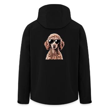 Brauner Pudel - Recycelte Männer Softshell-Jacke von Stanley/Stella - Schwarz - Hinten - AI Model Male 185 light (185cm)