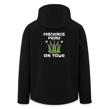 Faschingsprinz on Tour – Karneval Kostüm - Recycelte Männer Softshell-Jacke von Stanley/Stella - Schwarz - Hinten - AI Model Male 185 light (185cm)