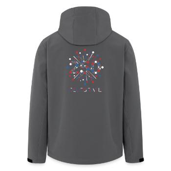 Celebrate 250 USA Feuerwerk - Recycelte Männer Softshell-Jacke von Stanley/Stella - Anthrazit - Hinten - AI Model Male 185 light (185cm)