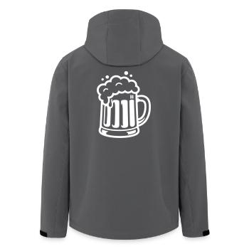 Bière Mug, Bière Comique - Veste softshell homme en polyester recyclé Stanley/Stella - charbon - Dos - AI Model Male 185 light (185cm)