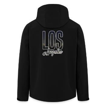 Los Angeles Skyline Schriftzug - Recycelte Männer Softshell-Jacke von Stanley/Stella - Schwarz - Hinten - AI Model Male 185 light (185cm)