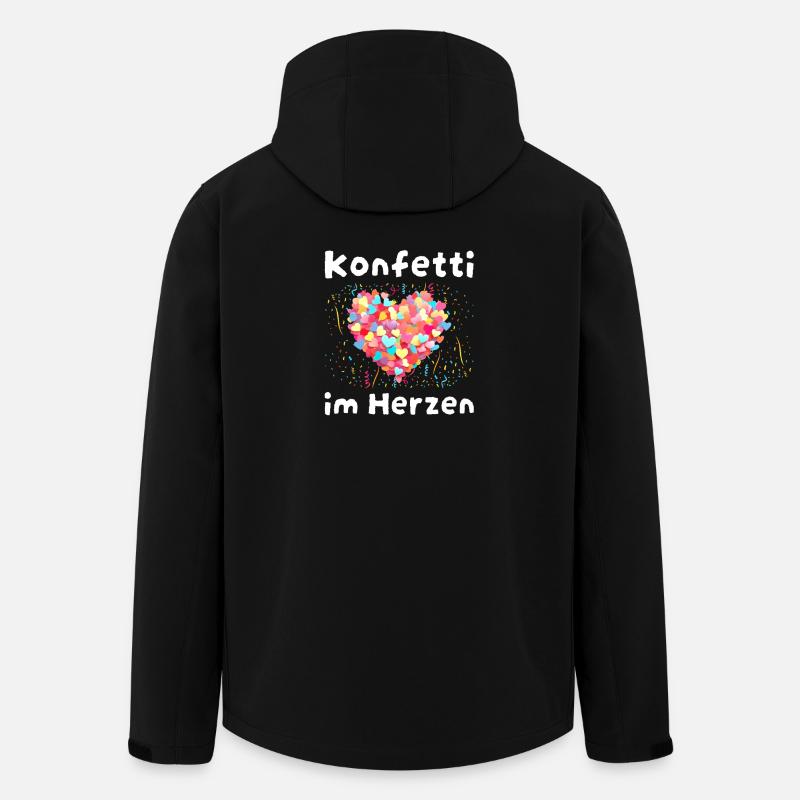 KONFETTI IM HERZEN Karneval Fasching Party Spruch - Recycelte Männer Softshell-Jacke von Stanley/Stella - Schwarz