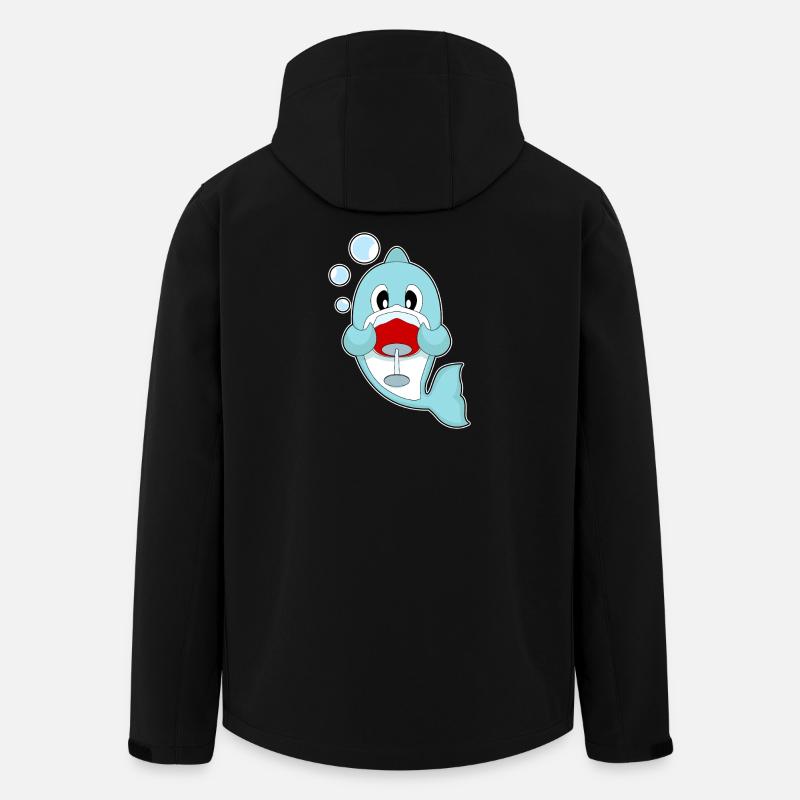 Delfin Rotwein - Recycelte Männer Softshell-Jacke von Stanley/Stella - Schwarz