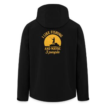 I Like Fishing And Maybe 3 People Angler Angeln  - Recycelte Männer Softshell-Jacke von Stanley/Stella - Schwarz - Hinten - AI Model Male 185 light (185cm)