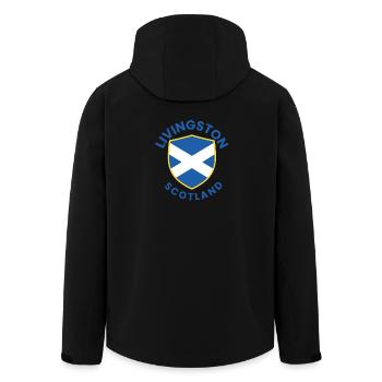 Livingston Scottish Shield - Men’s Recycled Softshell Jacket by Stanley/Stella - black - Back - AI Model Male 185 light (185cm)