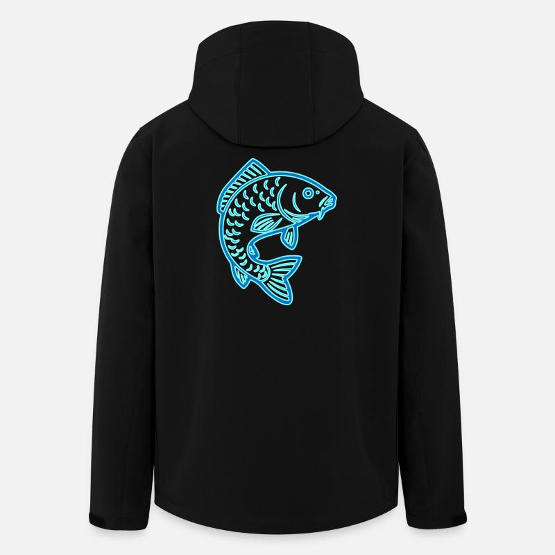 Neon Karpfen Fisch Leuchtend Angeln - Recycelte Männer Softshell-Jacke von Stanley/Stella - Schwarz