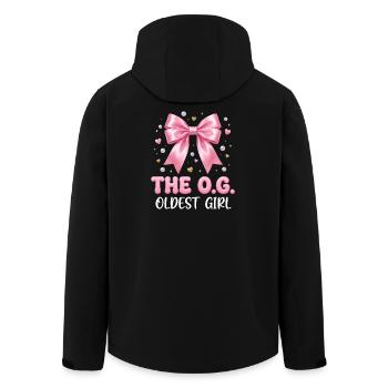 The Oldest Girl Pink Bow Family Design - Recycelte Männer Softshell-Jacke von Stanley/Stella - Schwarz - Hinten - AI Model Male 185 light (185cm)