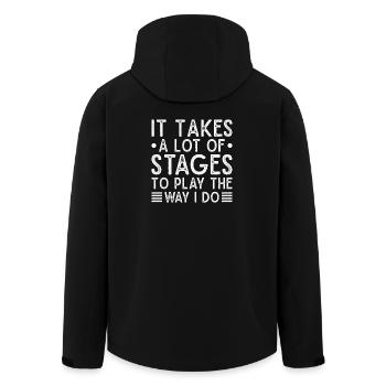 Théâtre Beaucoup de scènes à jouer Je le fais Idée cadeau d’acteur - Veste softshell homme en polyester recyclé Stanley/Stella - noir - Dos - AI Model Male 185 light (185cm)