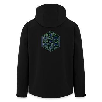 Yoga Méditation Danse Kaléidoscope Motif d’Hexagone - Veste softshell homme en polyester recyclé Stanley/Stella - noir - Dos - AI Model Male 185 light (185cm)
