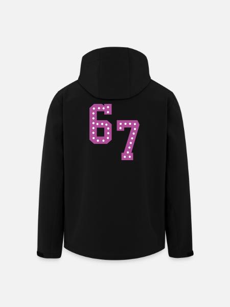 6 7 – Trendig minimalistisk textdesign, - Softshelljacka herr i återvunnen polyester Stanley/Stella - svart