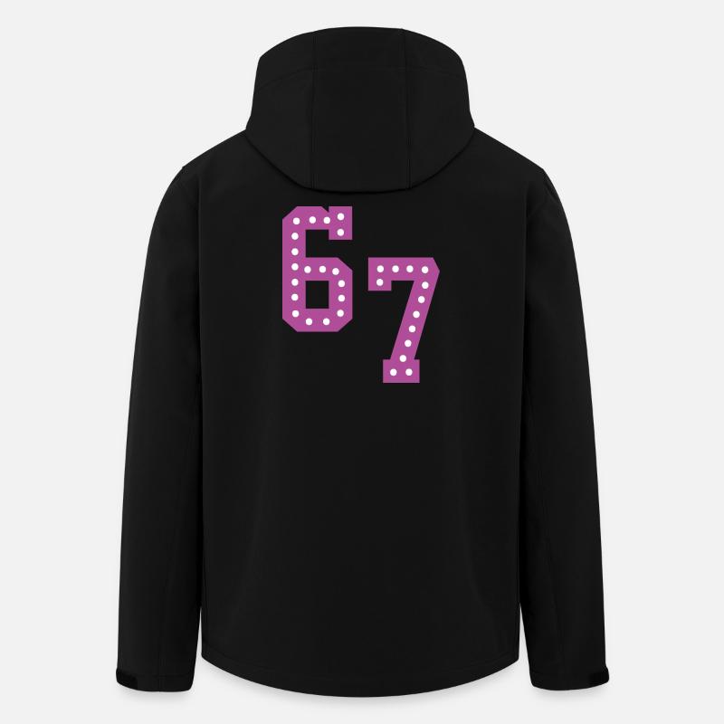 6 7 – Trendiges, minimalistisches Textdesign, - Recycelte Männer Softshell-Jacke von Stanley/Stella - Schwarz