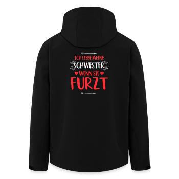 I love my sister farting farting farting - Men’s Recycled Softshell Jacket by Stanley/Stella - black - Back - AI Model Male 185 light (185cm)