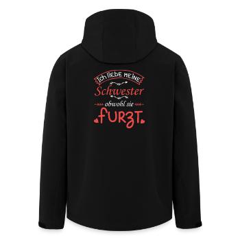 I love my sister farting farting farting - Men’s Recycled Softshell Jacket by Stanley/Stella - black - Back - AI Model Male 185 light (185cm)