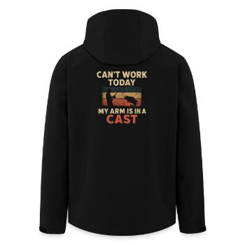 I Can't Work Today My Arm Is In A Cast Angler  - Recycelte Männer Softshell-Jacke von Stanley/Stella - Schwarz - Hinten - AI Model Male 185 light (185cm)