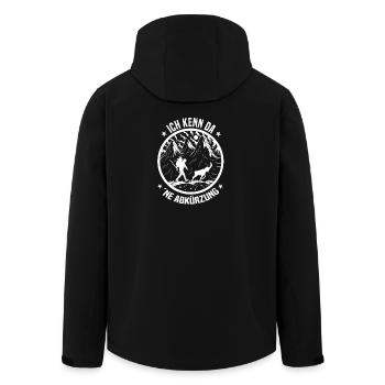 I know the abbreviation Hiking Humor - Men’s Recycled Softshell Jacket by Stanley/Stella - black - Back - AI Model Male 185 light (185cm)