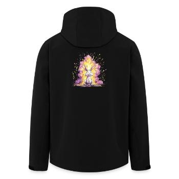Color Explosion Bunny Illustration - Men’s Recycled Softshell Jacket by Stanley/Stella - black - Back - AI Model Male 185 light (185cm)