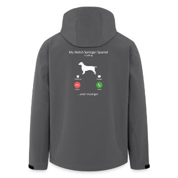 Le Welsh Springer Spaniel appelle le chien drôle - Veste softshell homme en polyester recyclé Stanley/Stella - charbon - Dos - AI Model Male 185 light (185cm)