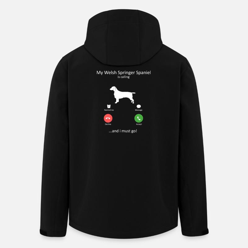 Welsh Springer Spaniel ruft lustigen Hund - Recycelte Männer Softshell-Jacke von Stanley/Stella - Schwarz
