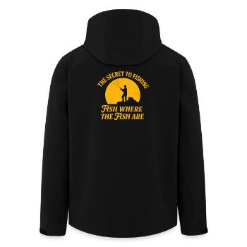 Le secret de la pêche : l’humour de la pêche à la pêche - Veste softshell homme en polyester recyclé Stanley/Stella - noir - Dos - AI Model Male 185 light (185cm)