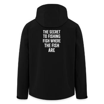 Le secret de la pêche : l’humour de la pêche à la pêche - Veste softshell homme en polyester recyclé Stanley/Stella - noir - Dos - AI Model Male 185 light (185cm)