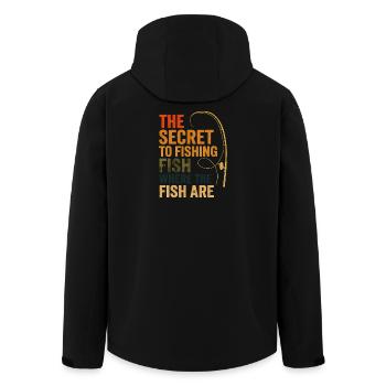 Le secret de la pêche : l’humour de la pêche à la pêche - Veste softshell homme en polyester recyclé Stanley/Stella - noir - Dos - AI Model Male 185 light (185cm)