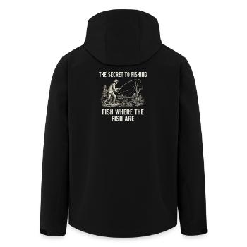 Le secret de la pêche : l’humour de la pêche à la pêche - Veste softshell homme en polyester recyclé Stanley/Stella - noir - Dos - AI Model Male 185 light (185cm)