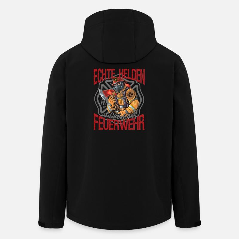 Feuerwehr Feuerwehrmann echte Helden - Recycelte Männer Softshell-Jacke von Stanley/Stella - Schwarz