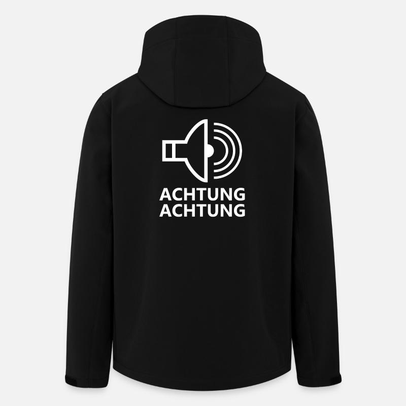 Achtung Achtung Schriftzug - Recycelte Männer Softshell-Jacke von Stanley/Stella - Schwarz