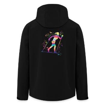 Cross-country skiing Cross-country skiing - Men’s Recycled Softshell Jacket by Stanley/Stella - black - Back - AI Model Male 185 light (185cm)