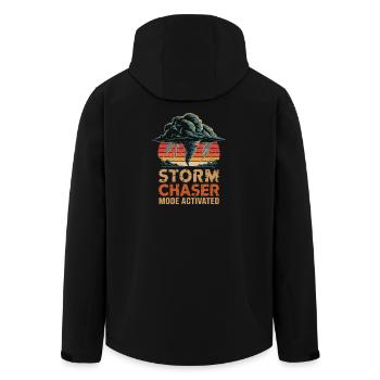 Storm Chaser Mode Activated Tornado Sturmjäger - Men’s Recycled Softshell Jacket by Stanley/Stella - black - Back - AI Model Male 185 light (185cm)