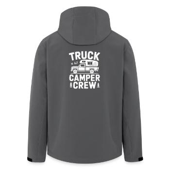 Truck Camper Crew Offroad Camping Adventure - Men’s Recycled Softshell Jacket by Stanley/Stella - anthracite - Back - AI Model Male 185 light (185cm)