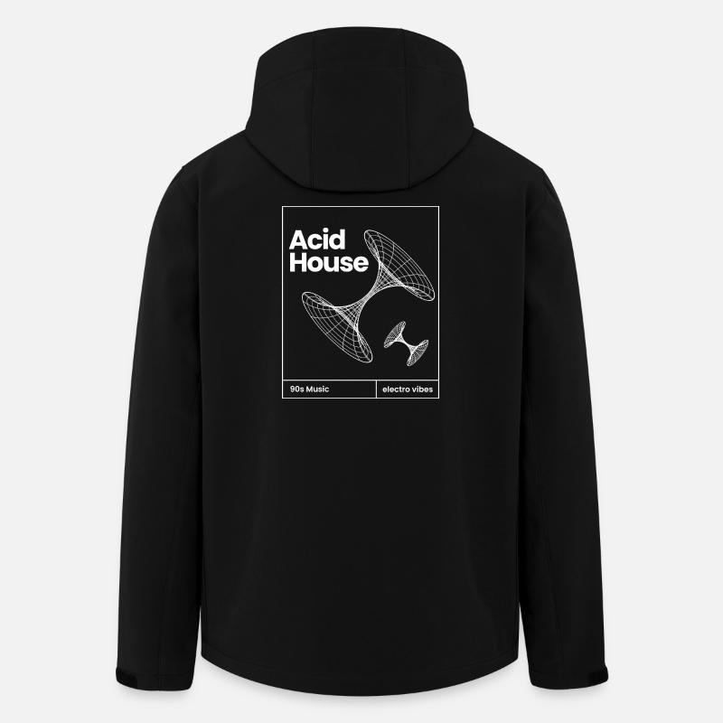 Acid House Neon Retro Vibes - Men’s Recycled Softshell Jacket by Stanley/Stella - black