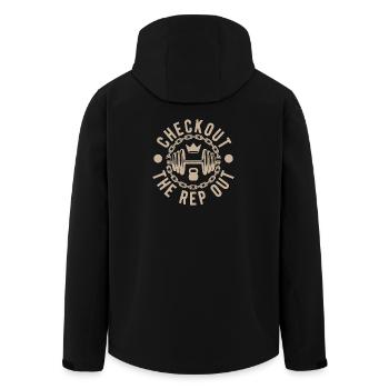 Fitness Motivation Bodybuilder Checkout The Rap - Men’s Recycled Softshell Jacket by Stanley/Stella - black - Back - AI Model Male 185 light (185cm)