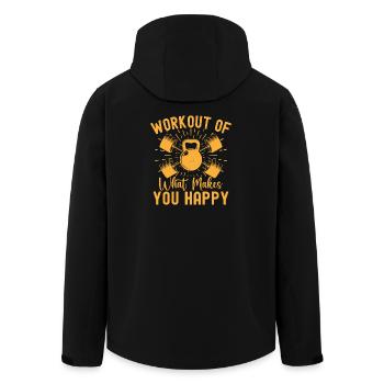 Fitness Fanatics Workout What Makes Happy - Recycelte Männer Softshell-Jacke von Stanley/Stella - Schwarz - Hinten - AI Model Male 185 light (185cm)