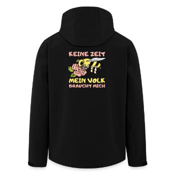 Keine Zeit mein Volk braucht mich Imker Imkerei - Recycelte Männer Softshell-Jacke von Stanley/Stella - Schwarz - Hinten - AI Model Male 185 light (185cm)