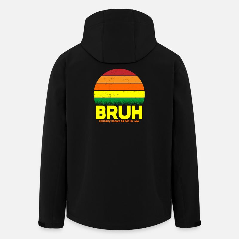 Bruh Retro Sunset Logo - Men’s Recycled Softshell Jacket by Stanley/Stella - black