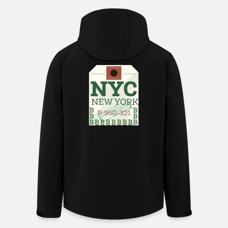 NYC Bold Passport Stamp - Men’s Recycled Softshell Jacket by Stanley/Stella - black